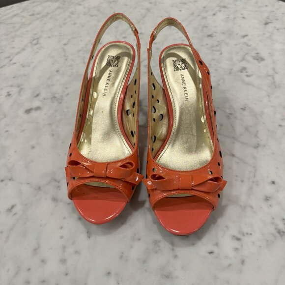 Anne Klein Pastora Patent Leather Peep-toe Heels - Size 7.5 - Picture 2 of 5